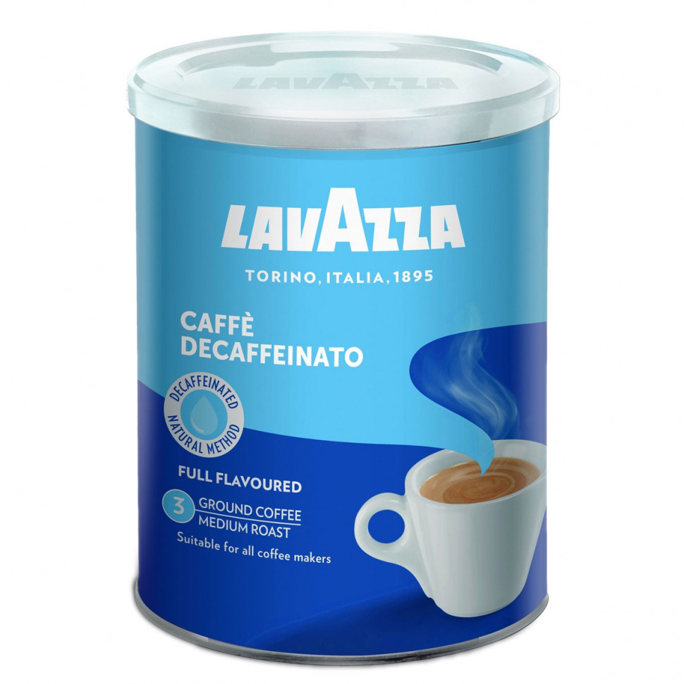 Кофе молотый Lavazza Caffe Decaffeinato (без кофеина), молотый, ж/б, 250г