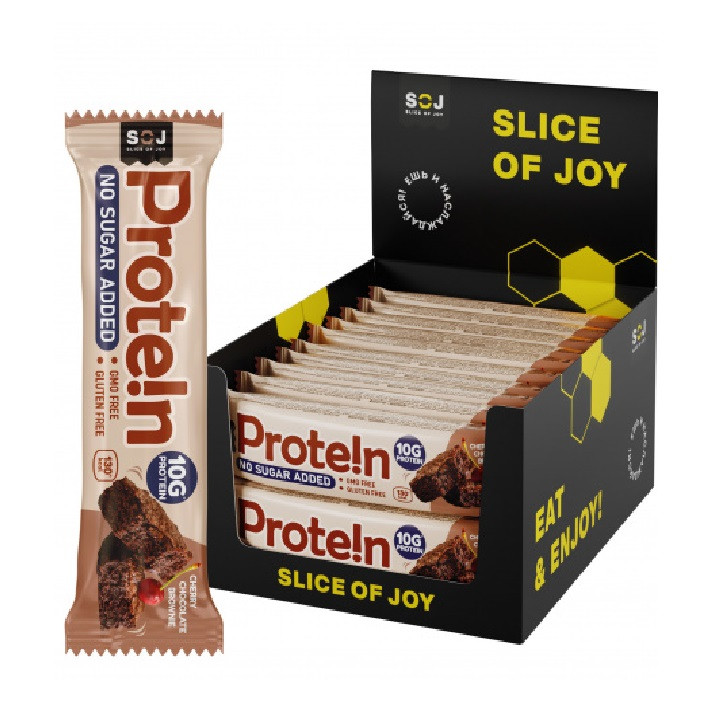 SOJ Protein bar вишневый брауни, 40г.