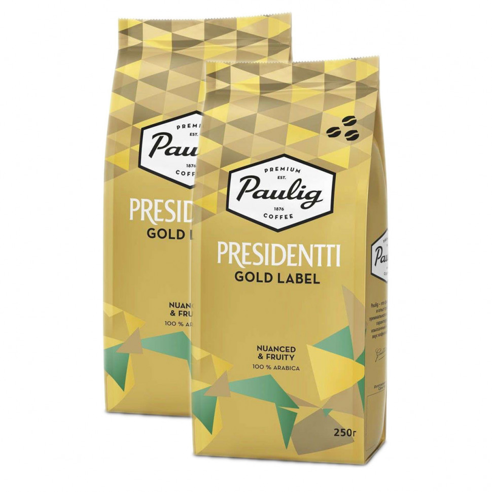 Кофе в зернах Paulig Presidentti Gold Label (Президентти ГолдЛейбл) в зернах, 2x250г