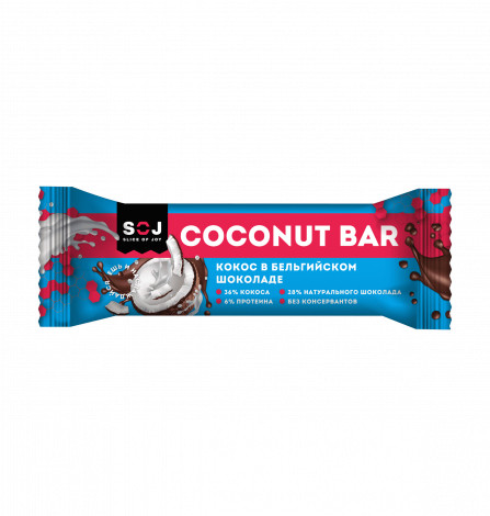 Кокосовый  батончик "COCONUT BAR" с ванильно-сливочным вкусом в шоколаде, 40г.