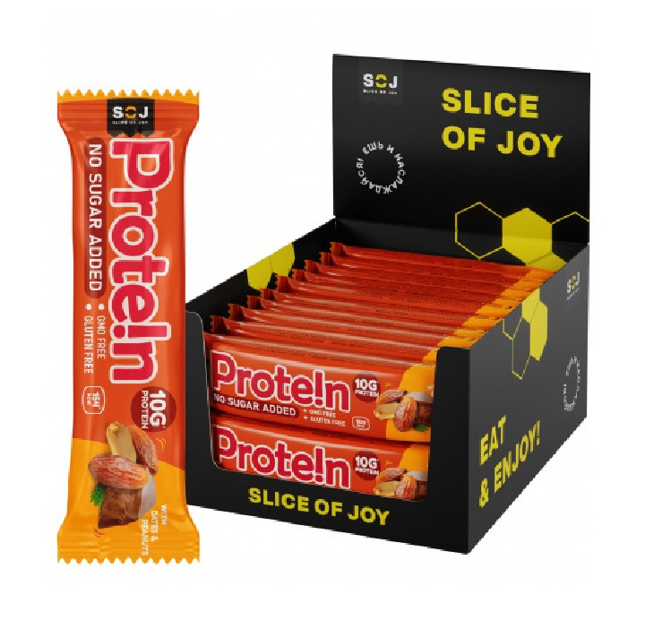 SOJ Protein bar с финиками и арахисом, 40г