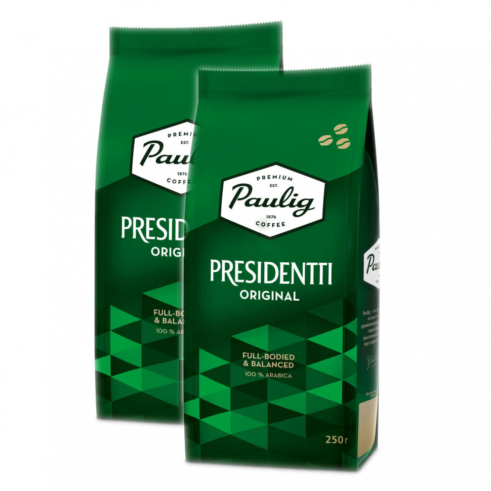 Кофе в зернах Paulig Presidentti Original (Президентти Ориджинал) в зернах, 2x250г