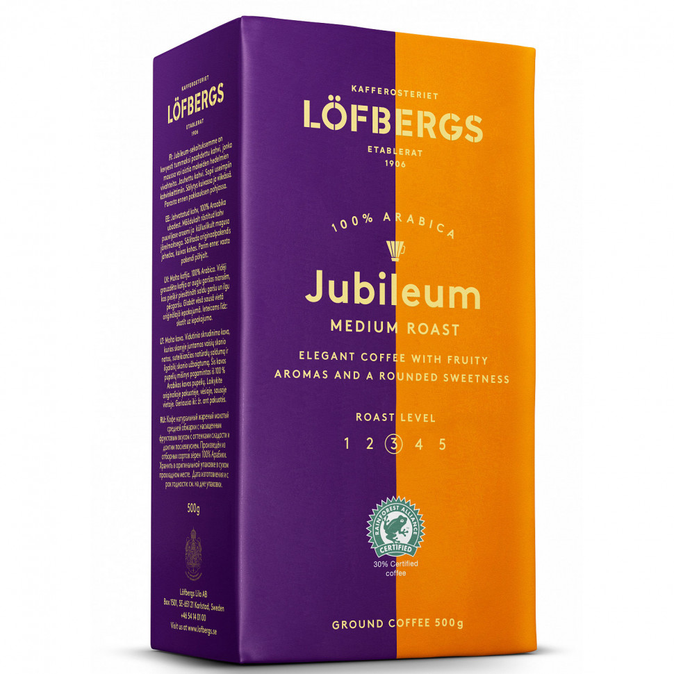 Кофе молотый Löfbergs Jubileum (Юбилиум), молотый, 500г