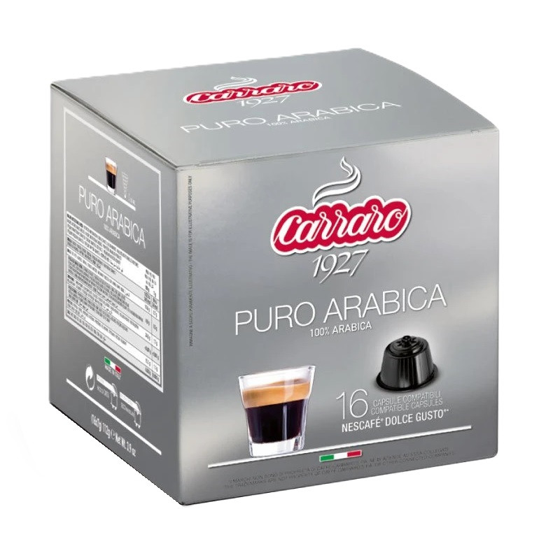 Кофе в капсулах Carraro Dolce Gusto Puro Arabica (Дольче Густо Пуро Арабика), в капсулах, 16 шт