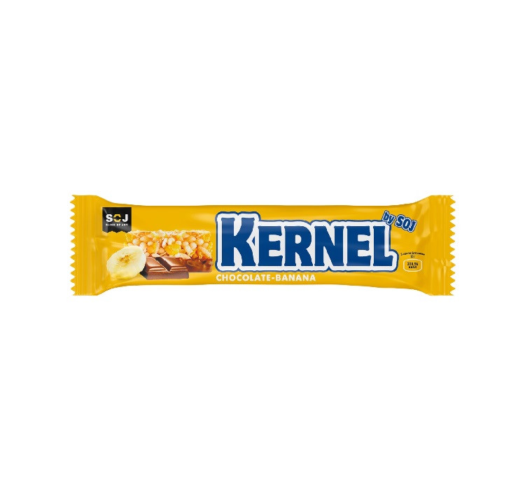 SOJ "KERNEL"  с бананом в молочном шоколаде, злаковый, 50г.