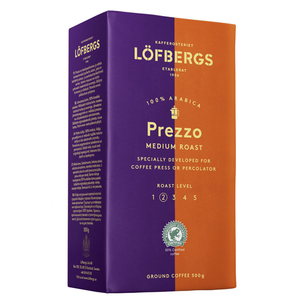 Кофе молотый Löfbergs Prezzo (Преццо), молотый, 500г