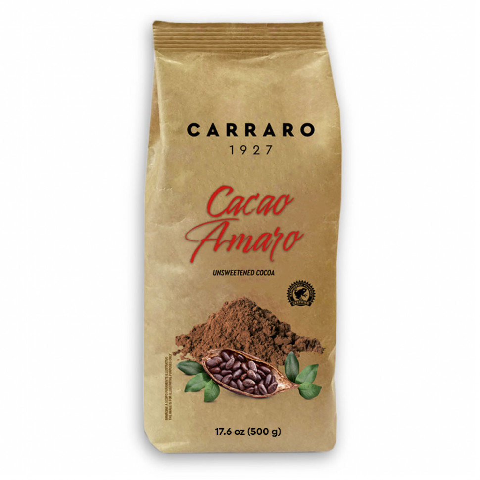 Какао Carraro Cacao Amaro (Какао Амаро), крафт пакет, 500г