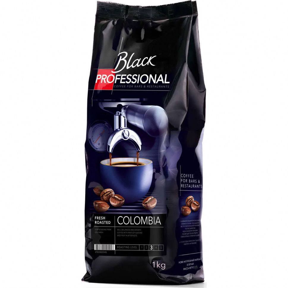 Кофе в зернах Black Professional Colombia (Колумбия), в зернах, 1кг
