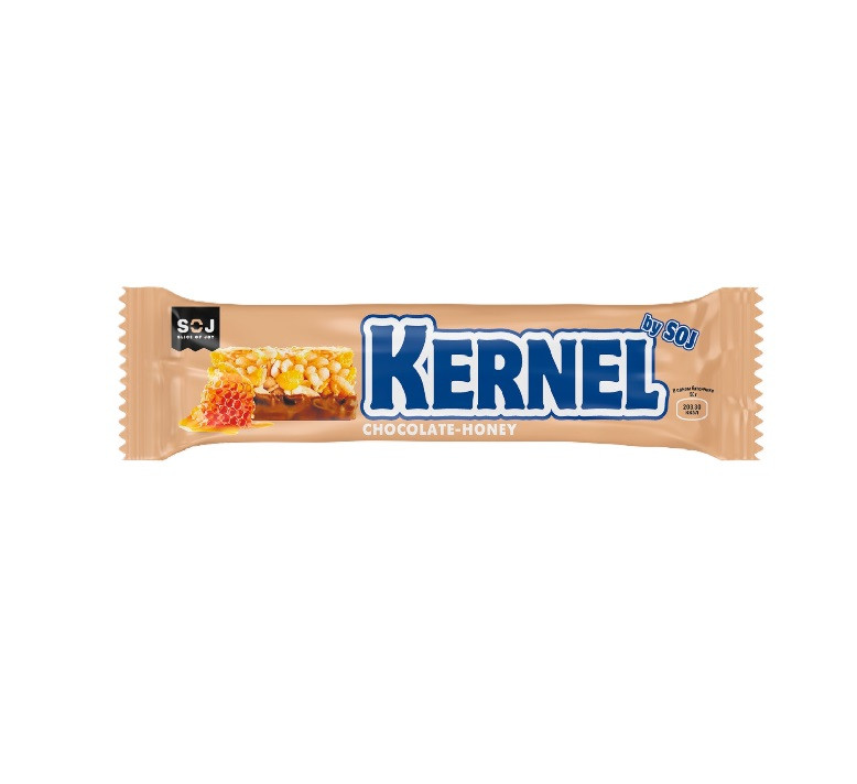SOJ "KERNEL" с медом в молочном шоколаде, злаковый, 50г.