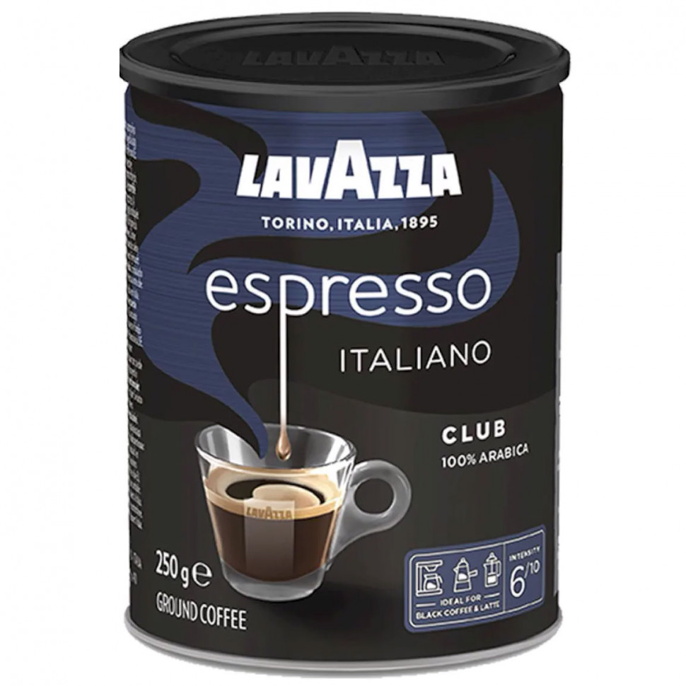 Кофе молотый Lavazza Espresso Italiano Club (Клаб) молотый, ж/б, 250г