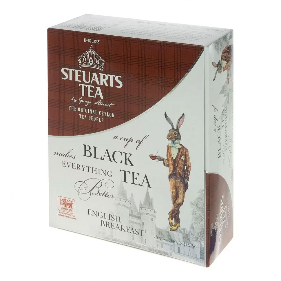Чай Steuarts English Breakfast (Английский Завтрак), черный, в пакетиках, 100шт