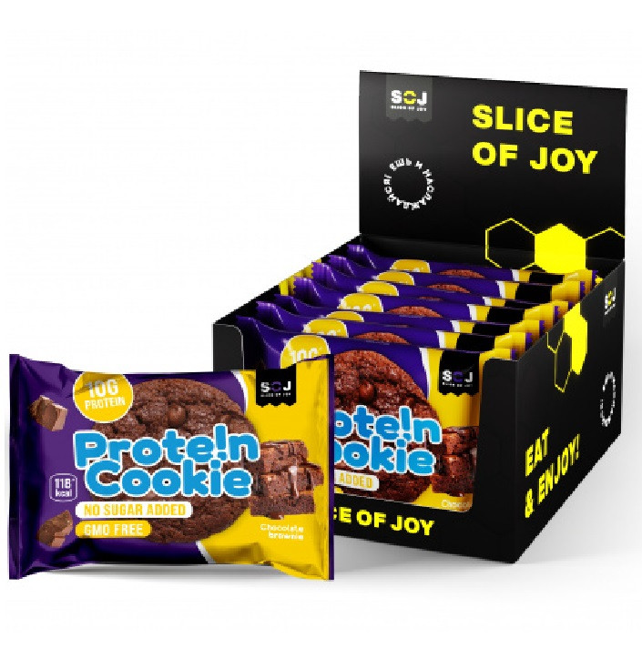 SOJ Protein Cookie со вкусом шоколадного брауни и молочного шоколада, 37г.