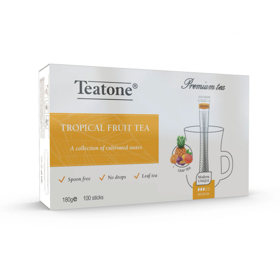 Чай Teatone Tropical Fruit Tea (Черный чай с ароматом тропических фруктов) в стиках, 100шт