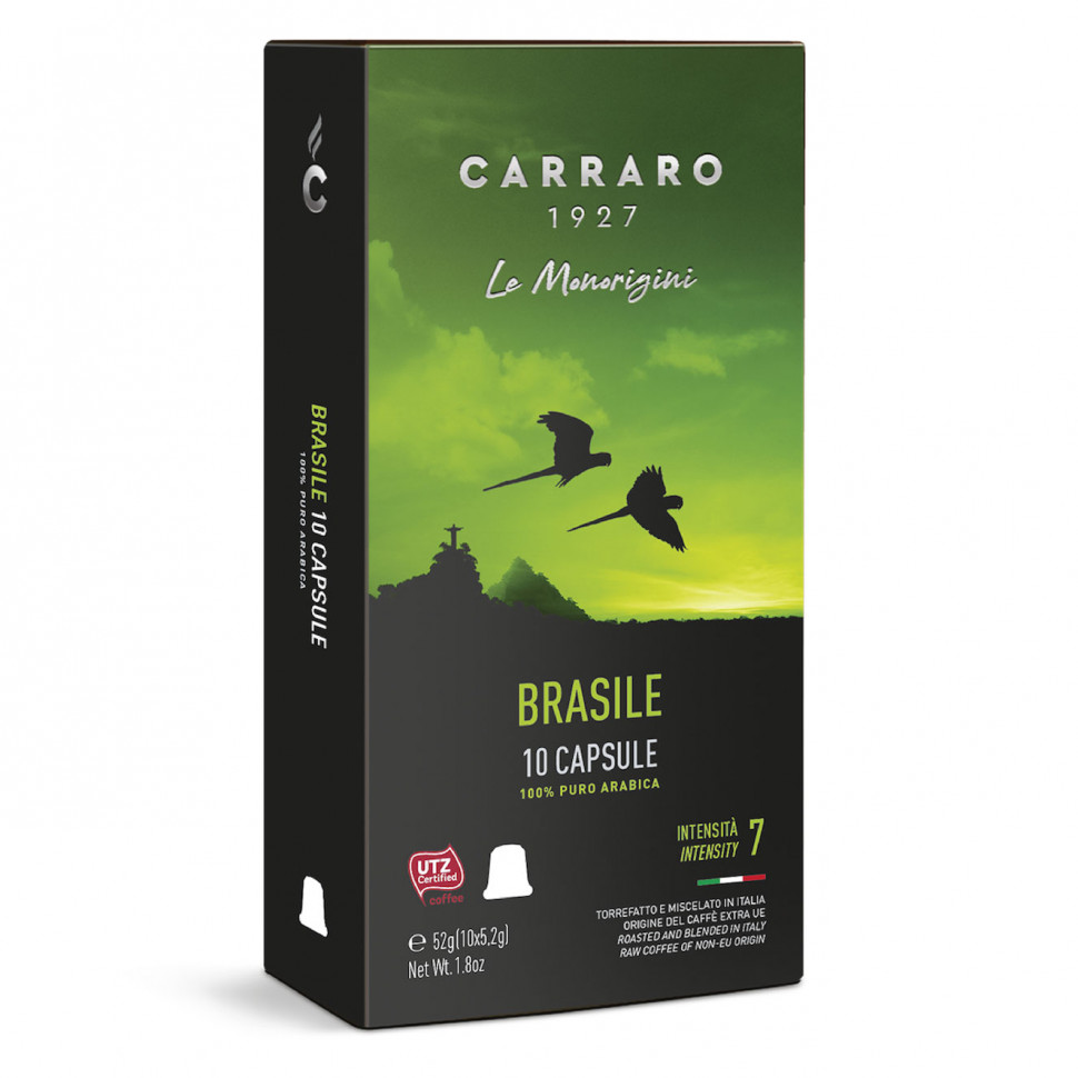 Кофе в капсулах Carraro Brasile, стандарта Nespresso, 10шт