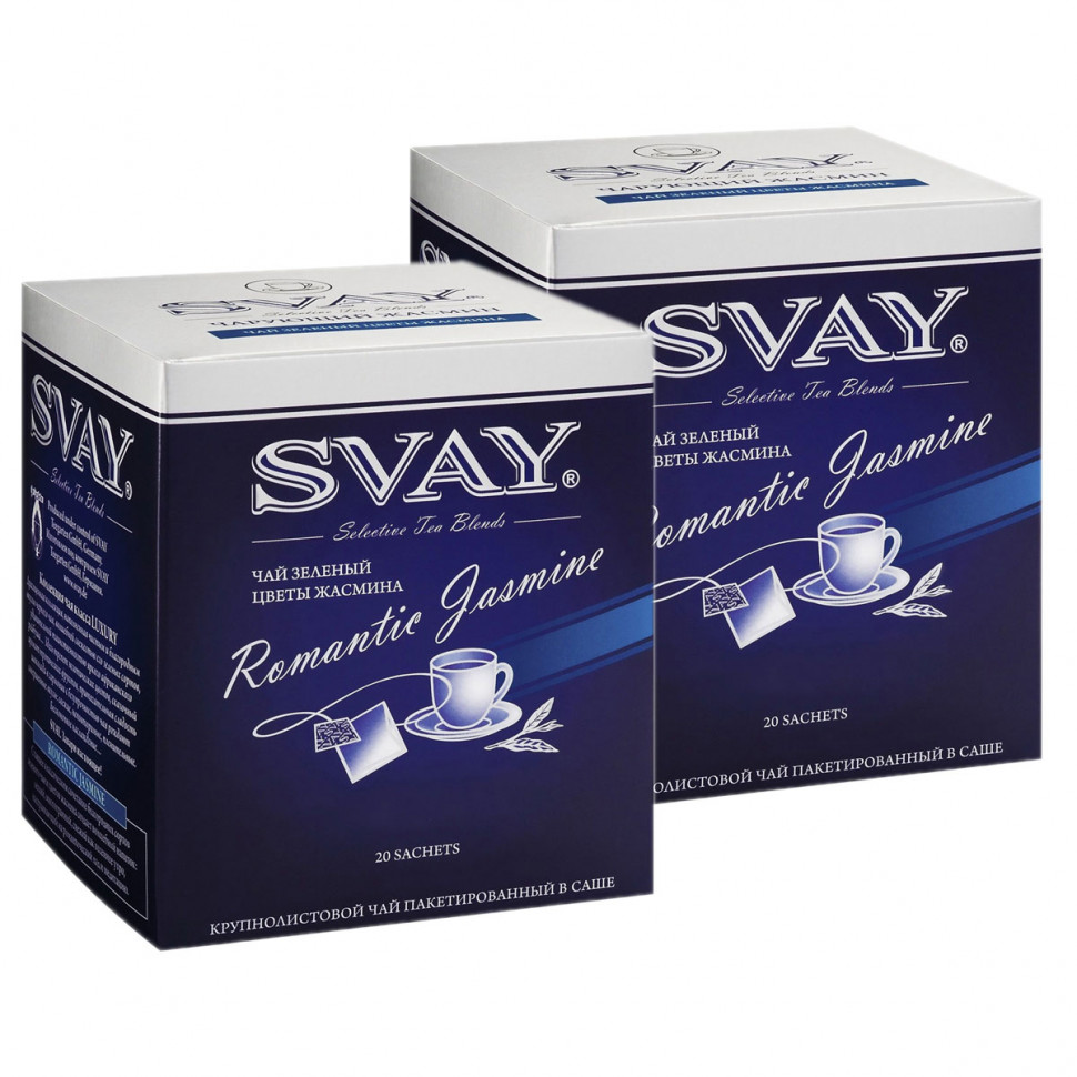Чай Svay Romantic Jasmine (Чарующий жасмин) в пакетиках, 2x20шт