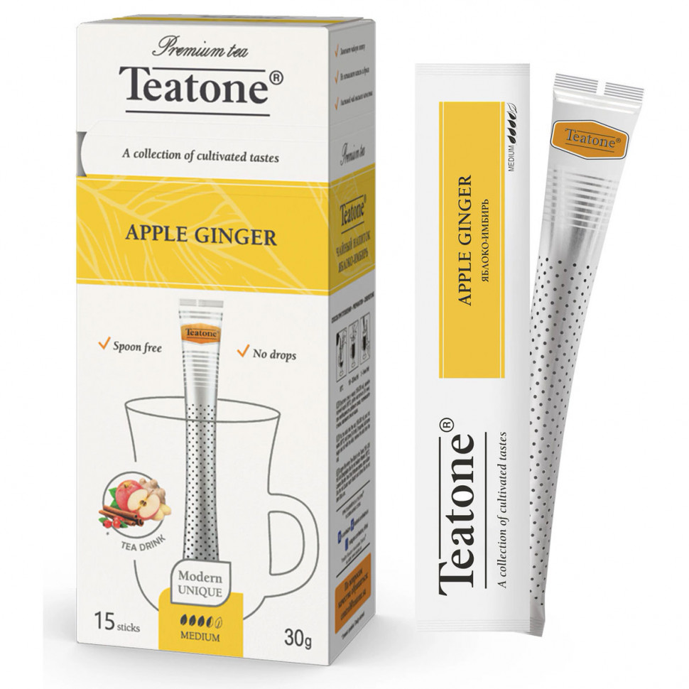 Чай Teatone Apple Ginger (Яблоко имбирь) в стиках, 15шт