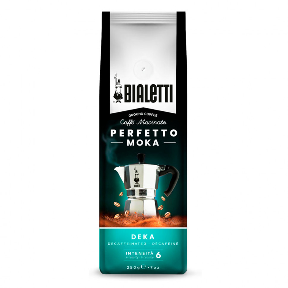 Кофе молотый Bialetti Perfetto Moka Decaffeinato, молотый, в/у, 250г