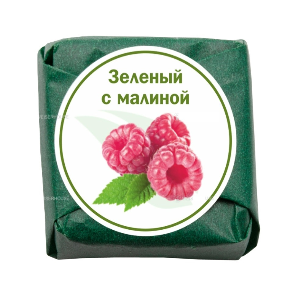 Чай Weiserhouse Зеленый с малиной, зеленый листовой прессованный, 1шт