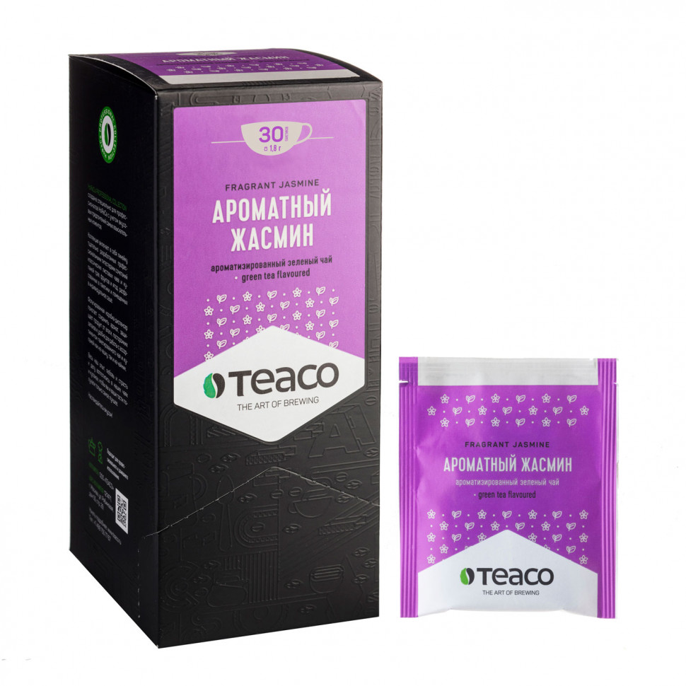 Чай Teaco Ароматный жасмин, зеленый, в пакетиках, 30шт