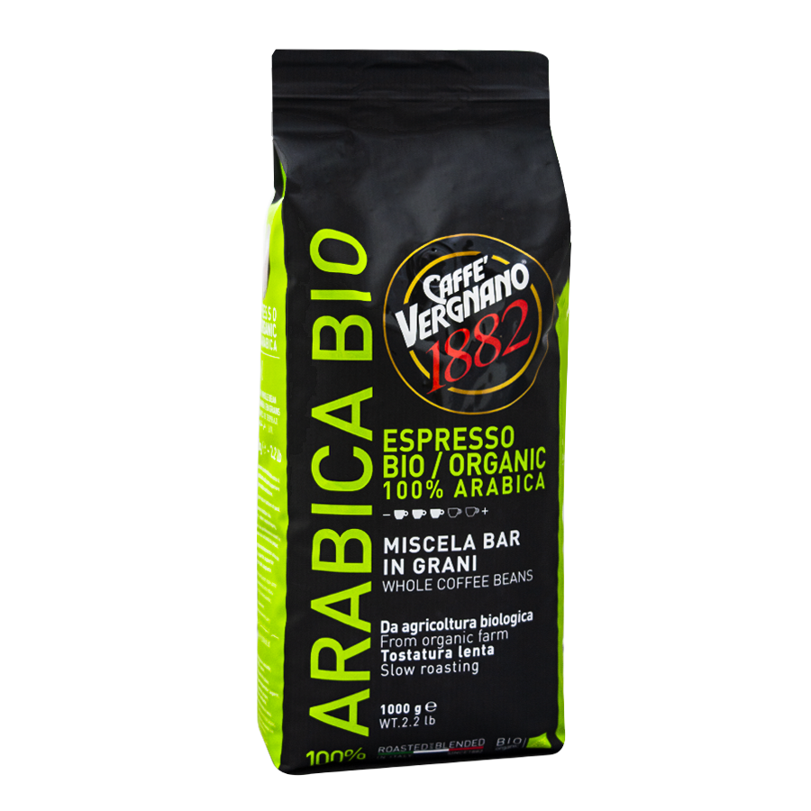 Кофе в зернах Vergnano Arabica Espresso Bio Organic (Био Органик), в зернах, 1кг