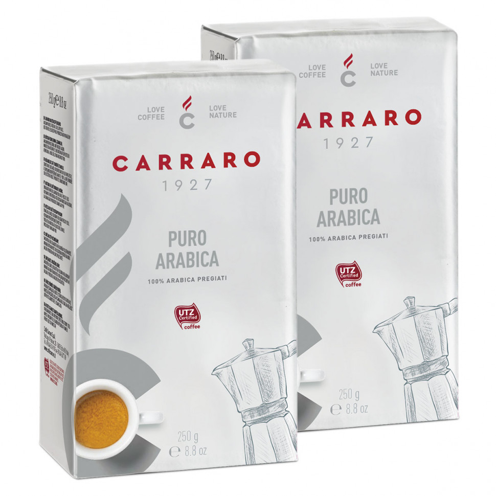 Кофе молотый Carraro Puro Arabica (Пуро Арабика) 2x250г