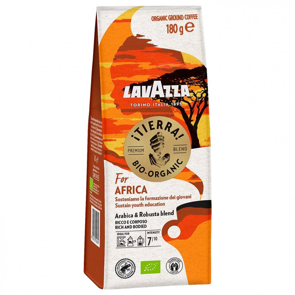 Кофе молотый Lavazza Tierra Bio-Organic for Africa (Тиерра за Африку), молотый, 180г