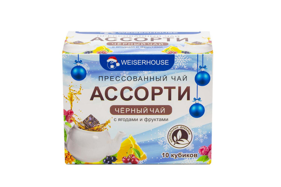 Чай Weiserhouse Чайное ассорти кубики, черный листовой прессованный, 10шт