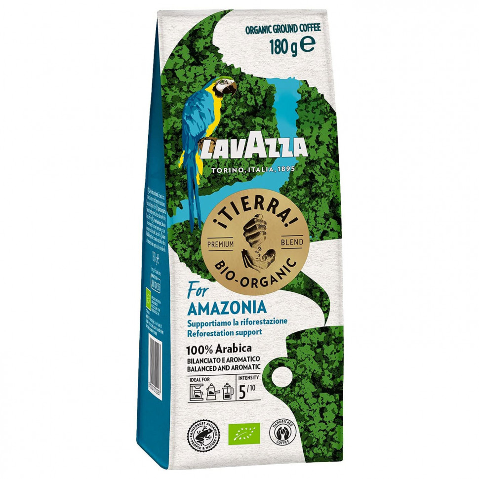 Кофе молотый Lavazza Tierra Bio-Organic for Amazonia (Тиерра за Амазонию), молотый, 180г