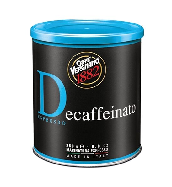 Кофе молотый Vergnano Decaffeinato (без кофеина), молотый, 250г