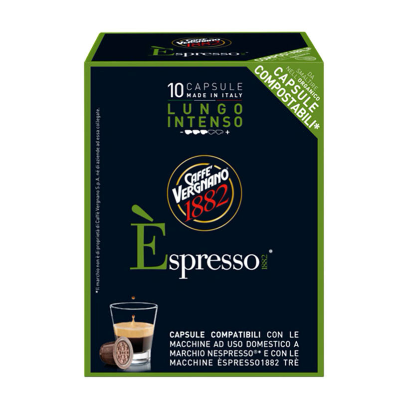 Кофе в капсулах Vergnano Espresso Lungo Intenso (Эспрессо Лунго Интенсо) стандарта Nespresso, 10шт