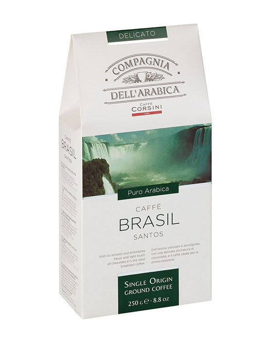 Кофе молотый Dell'Arabica Brasil Santos (Бразил Сантос) 250г