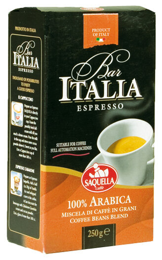 Кофе молотый Saquella Bar Italia Arabica (Бар Италия Арабика) 250г