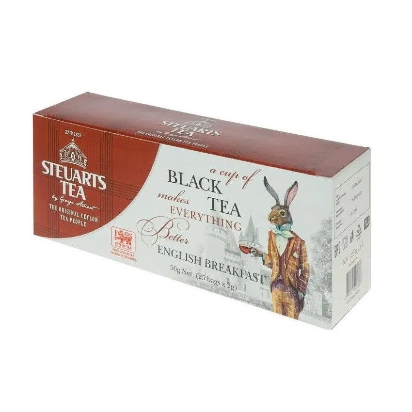 Чай Steuarts English Breakfast (Английский завтрак), черный в пакетиках, 25шт