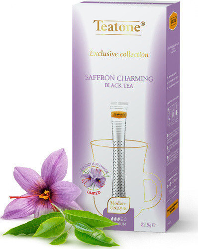 Чай Чай Teatone Чёрный  чай аромат Шафрана в стиках, 15 стиков