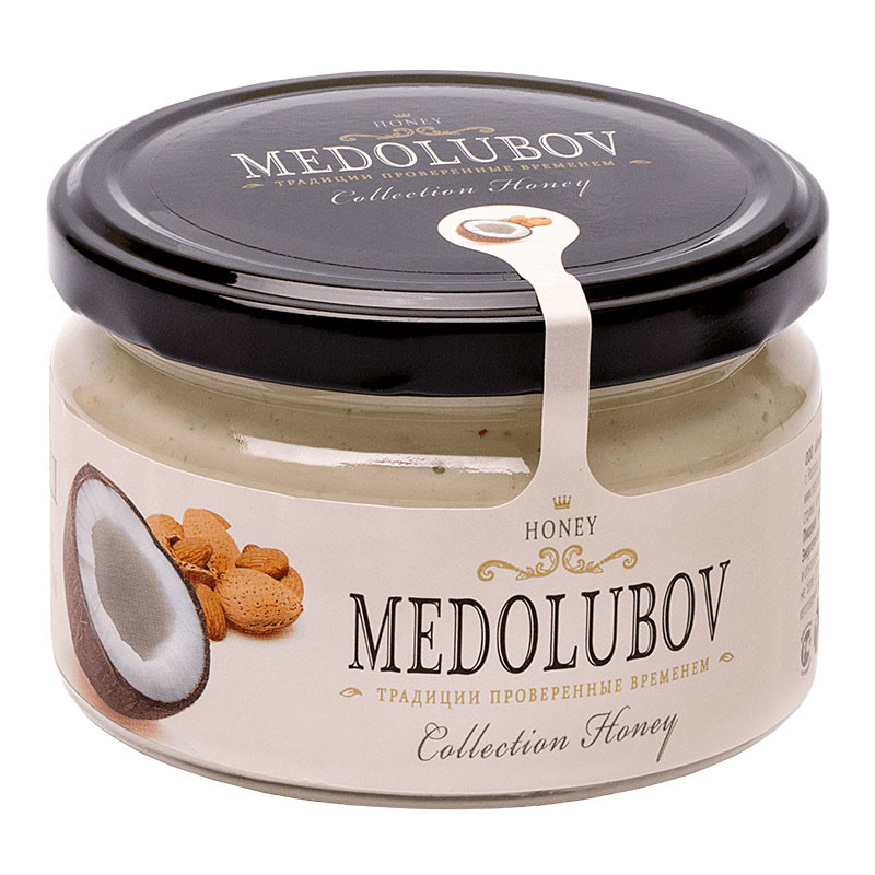 Крем-мёд Медолюбов с Кокосом и Миндалем, 250мл