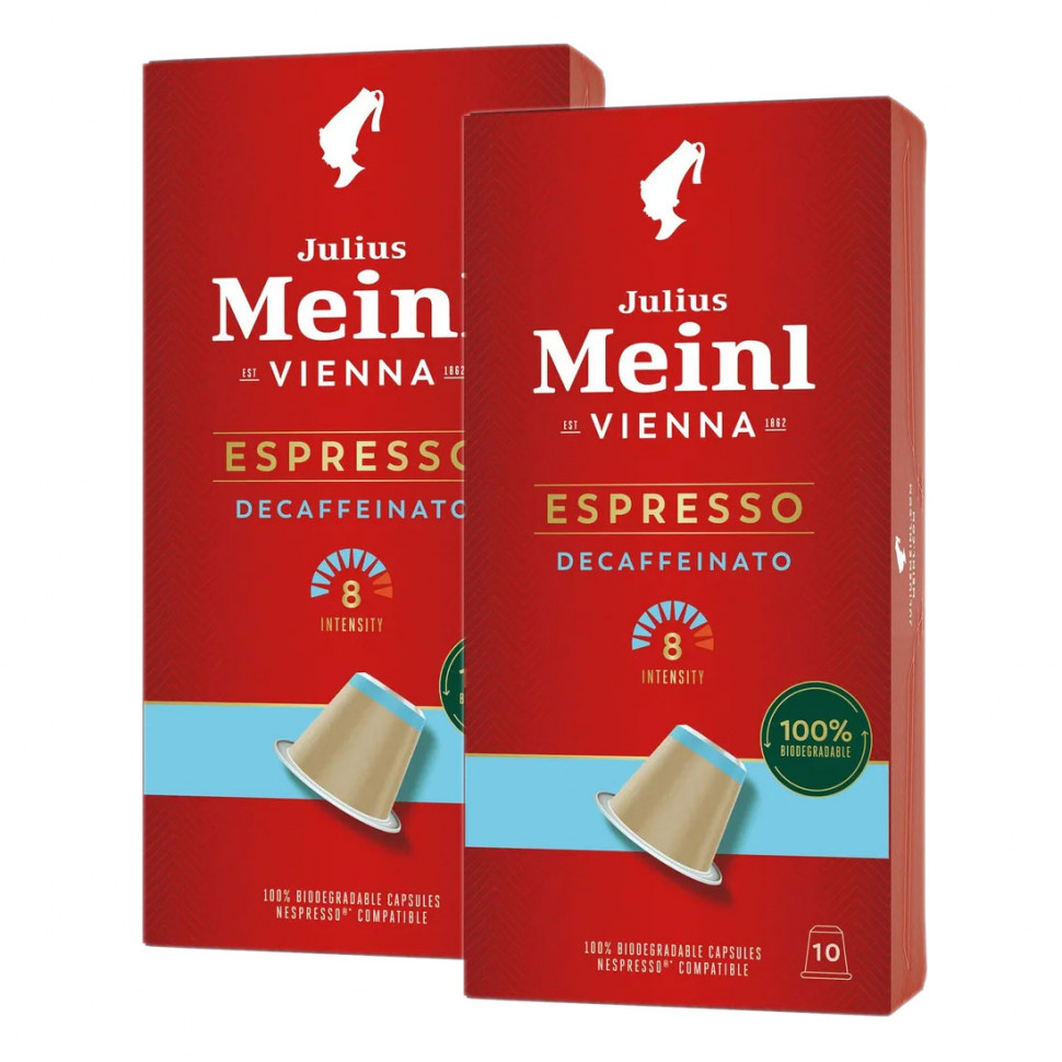 Кофе в капсулах Julius Meinl Espresso Decaf (Эспрессо Декаф), в капсулах, стандарта Nespresso, 2x10шт