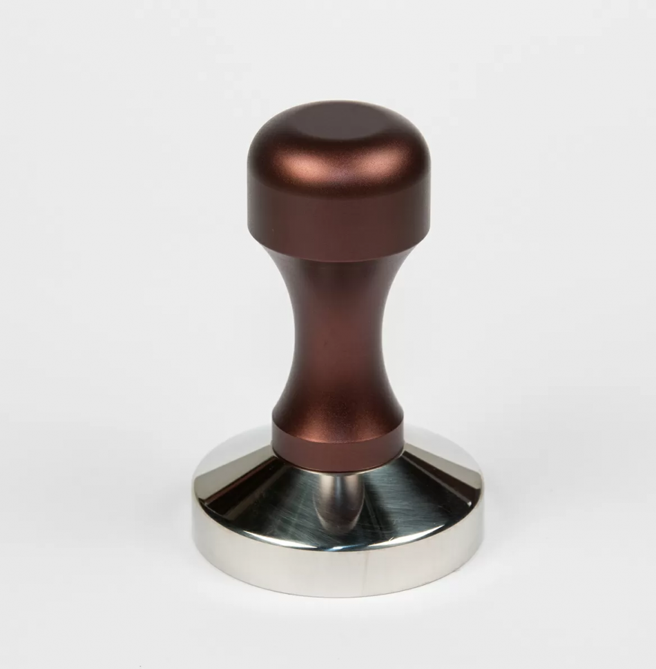 Темпер для кофе D 58 мм (нержавейка сталь, коричневая ручка) P.L Barbossa