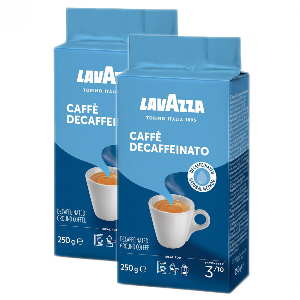 Кофе молотый Lavazza Caffe Decaffeinato (без кофеина) молотый, в/у, 2x250г