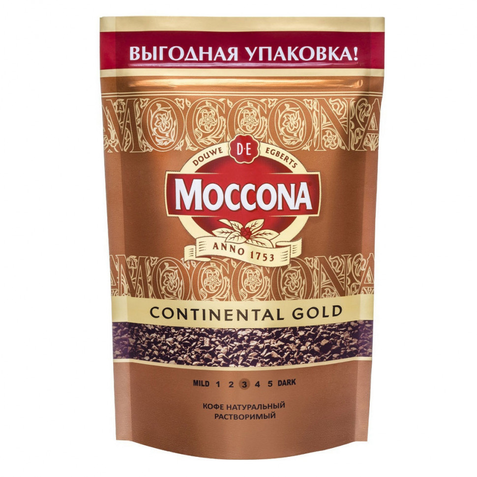Кофе Moccona Continental Gold (Континентал Голд), растворимый, в пакете, 75г