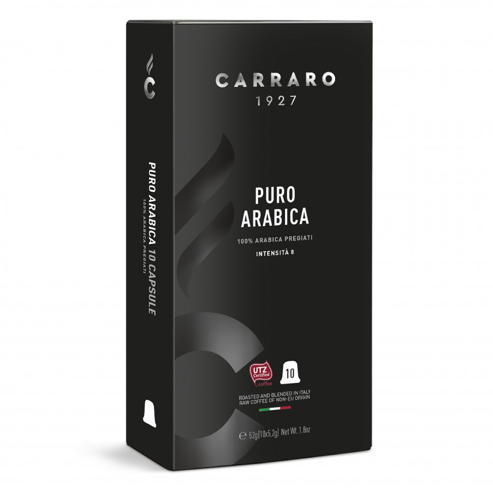 Кофе в капсулах Carraro Puro Arabica (Пуро Арабика) стандарта Nespresso, 10шт