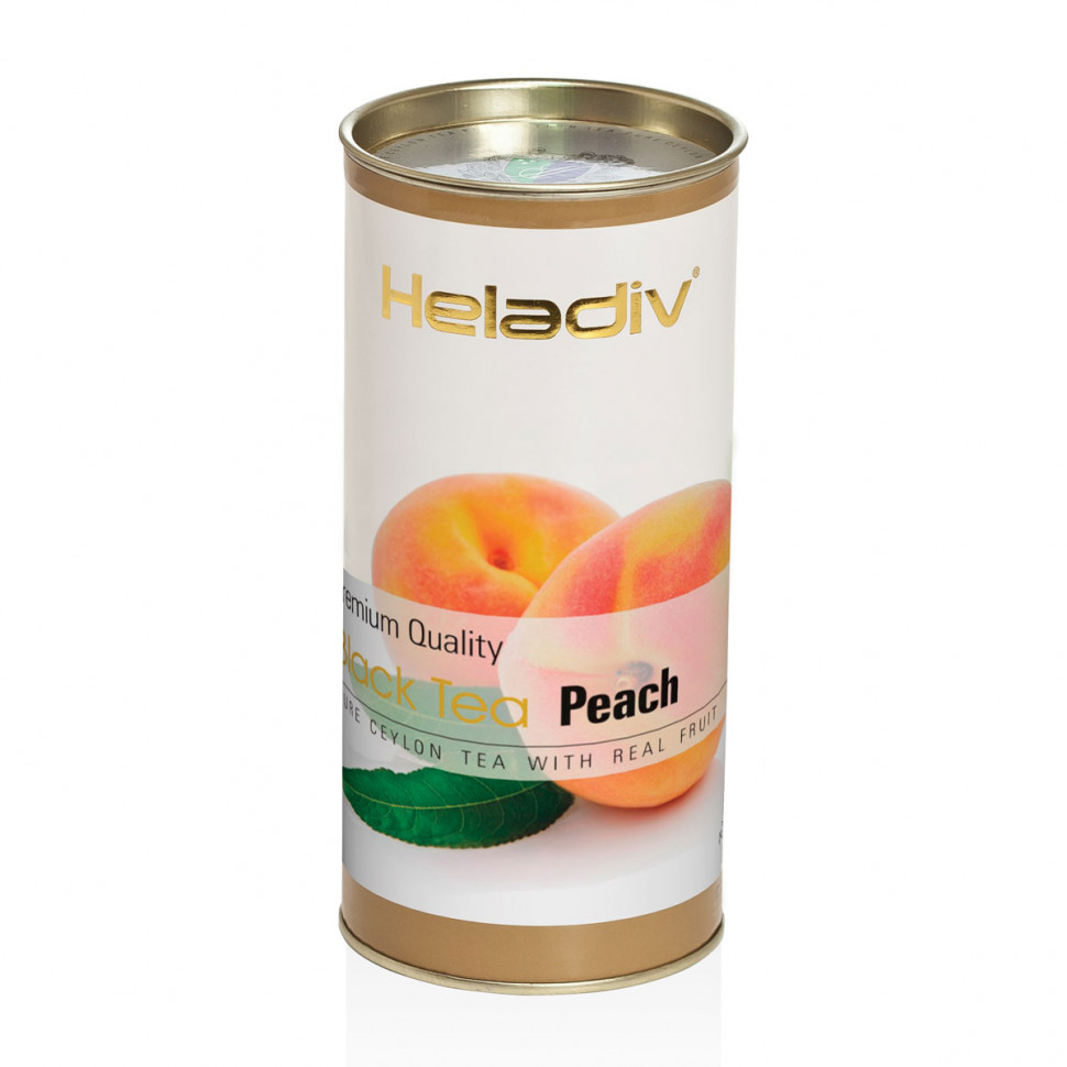 Чай Heladiv Peach (Персиковый) черный листовой, в тубе, 100г