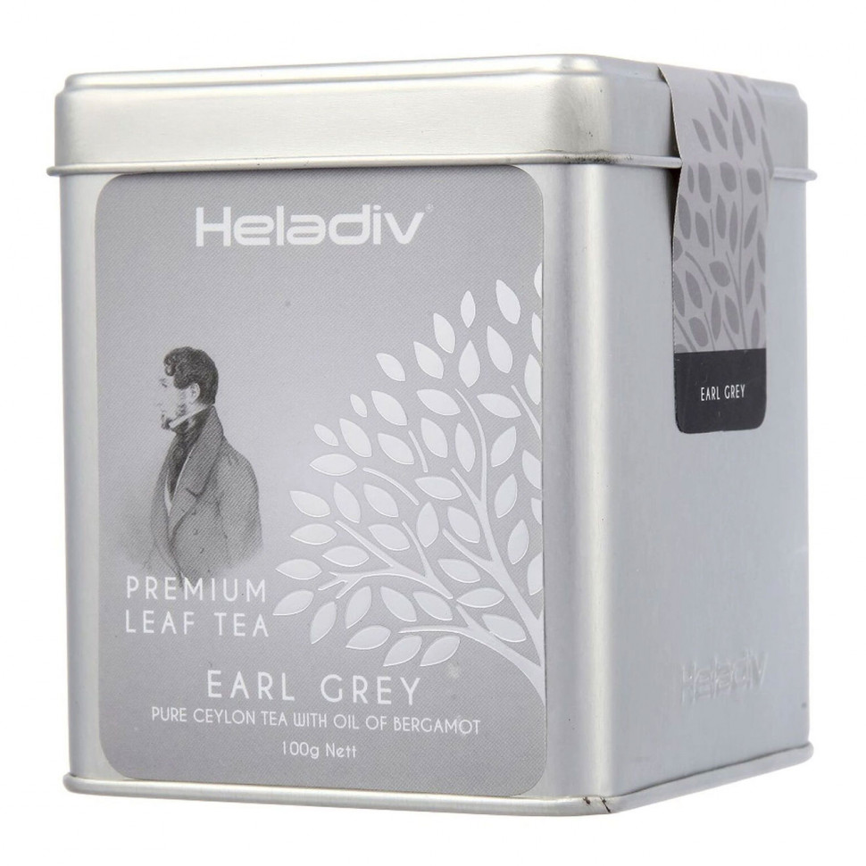 Чай Heladiv Earl Grey (Эрл Грей) черный листовой, ж/б, 100г