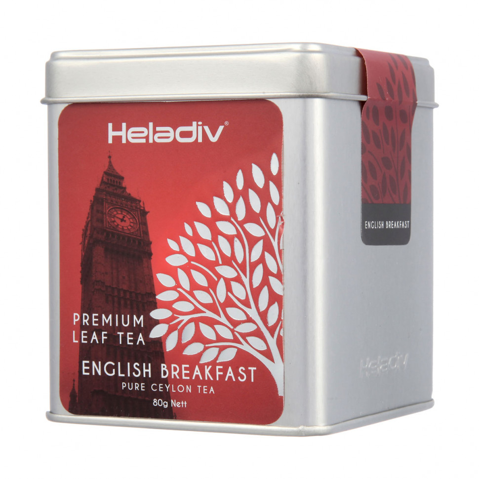 Чай Heladiv English Breakfast (Английский Завтрак) черный листовой, ж/б, 80г