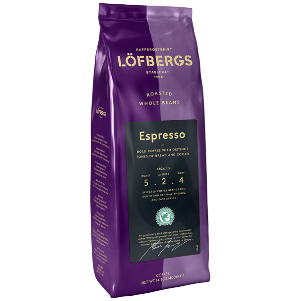 Кофе в зернах Löfbergs Espresso (Эспрессо), в зернах, 400г