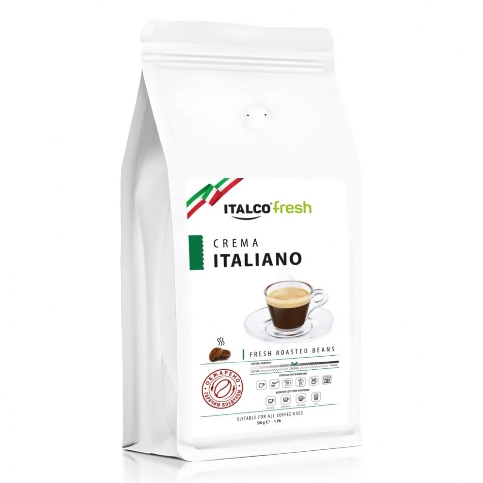 Кофе в зернах Italco Fresh Crema Italiano, в зернах, 500г