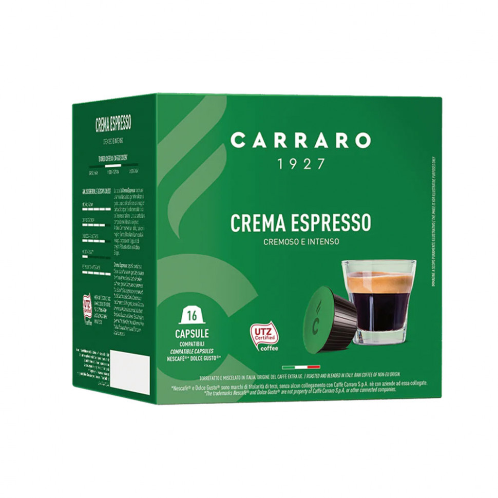Кофе в капсулах Carraro Crema Espresso, стандарта Dolce Gusto, 16шт