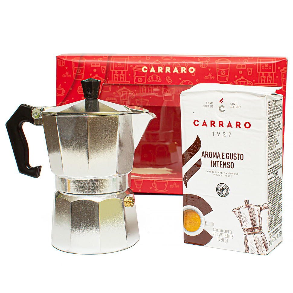 Кофеварка Набор подарочный Carraro (кофе мол.  Aroma e Gusto + Italco Express 3 порции)