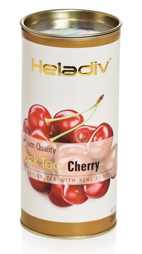 Чай Heladiv Cherry (вишня), черный листовой, в тубе, 100г