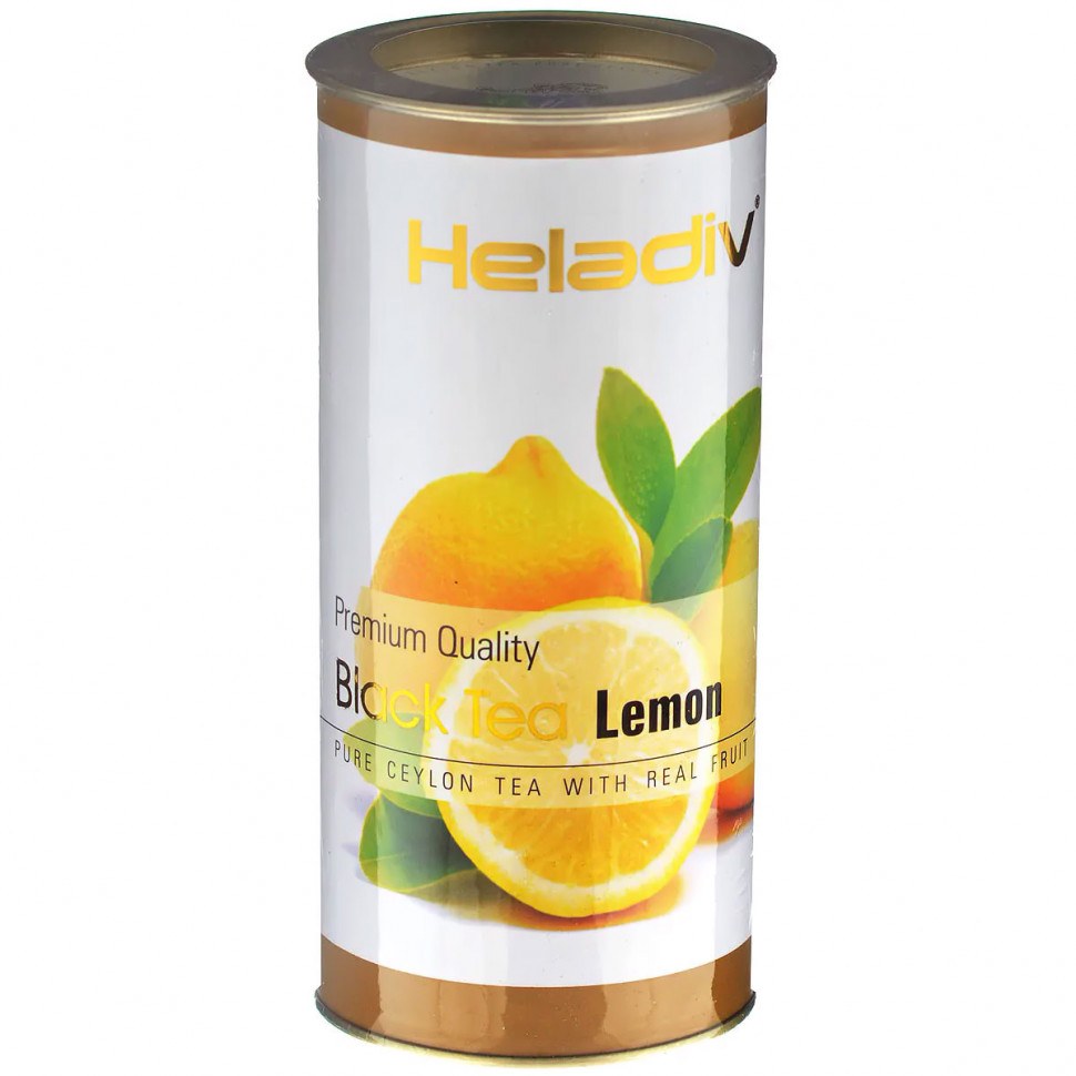 Чай Heladiv Lemon (лимон), черный листовой, в тубе, 100г