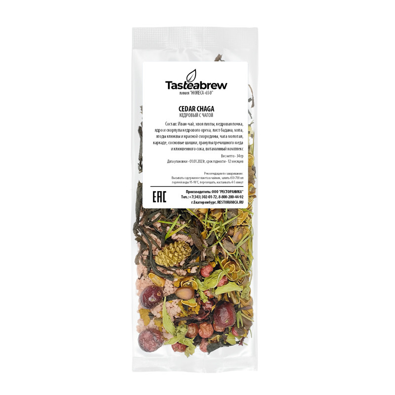 Чай Tasteabrew Cedar chaga (Кедровый с чагой), на чайник 650 мл, 34г